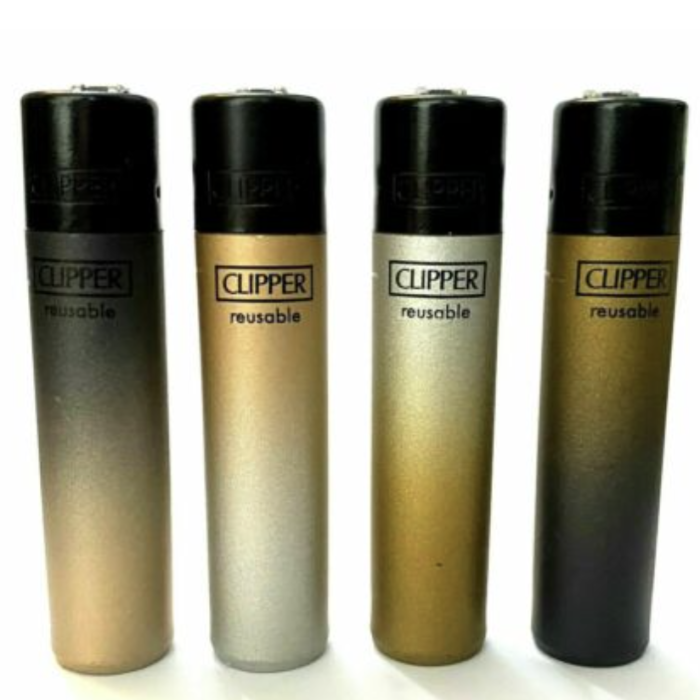 Clipper Metallic Gold And Silver Lighters